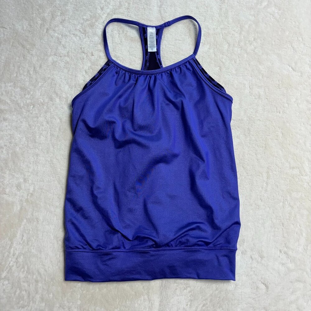 Ivivva Girls Double Dutch Racerback Tank Top Sz 14 Purple Built in bra Lululemon